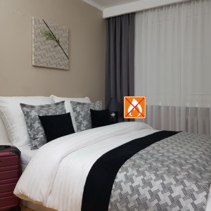 4. Musterzimmer im Hotel SKY004. Vorhang und Gardinen für ein zertifiziertes Hotel
